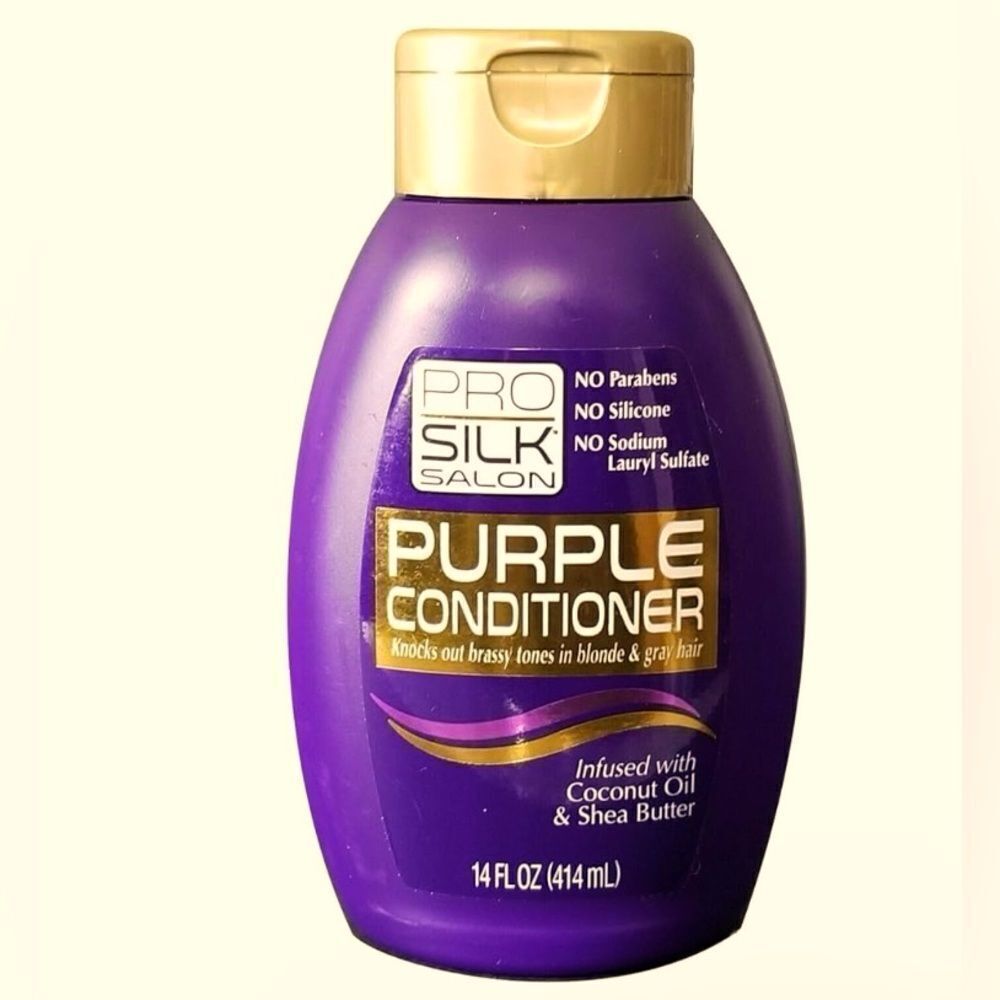 ποΈPro Silk Salon Purple Shampoo &ConditionerβCoconut Oil & Shea Butter 14OZ - Picture 5 of 9